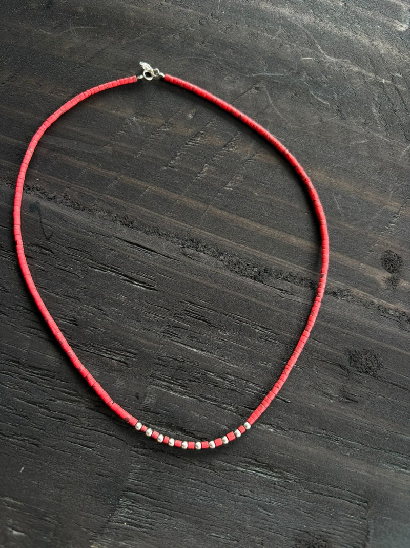 Collar de plata y coral